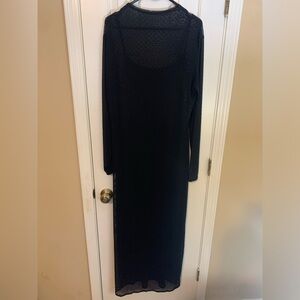 Abercrombie Long Sleeve Mesh Rhinestone Maxi Dress